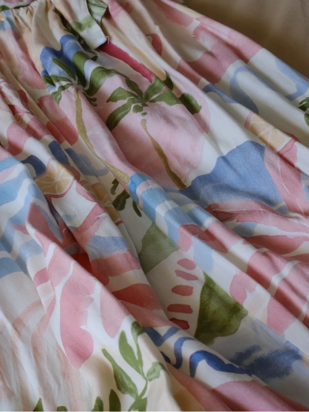 Paper Heart Tropical Print Maxi Dress Pastel Palm Beach Tie‎ Back Medium